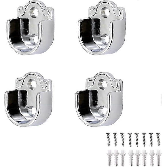 25mm Wardrobe Fitting U-Shaped Curtain Rod Holders Rod Brackets for Wardrobe Tube Curtain