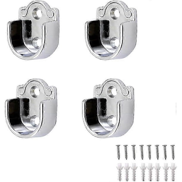 25mm Wardrobe Fitting U-Shaped Curtain Rod Holders Rod Brackets for Wardrobe Tube Curtain