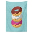 thumbnail image 3 of Ambesonne Anime Tablecloth Rectangular Table Cover, Kawaii Cartoon Donuts, 60"x84", Multicolor, 3 of 4
