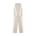 thumbnail image 5 of Levmjia Womens Two Piece Set Summer Casual Sleeveless High Neck Top Wide Leg Pants Solid Color Outfit Comfortable Polyester Vacation Beach Travel, 5 of 5