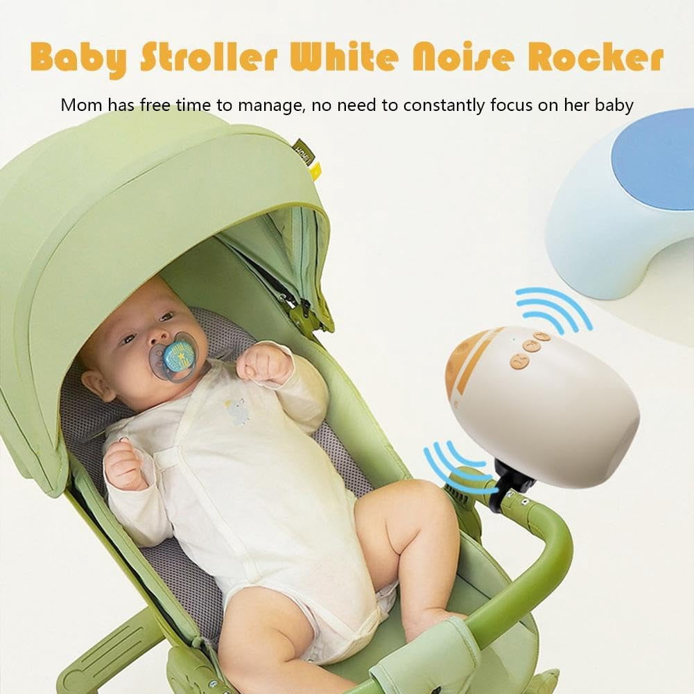Portable Baby Vibrating Soother for Stroller, White Noise Machine with 11 Sounds, Rechargeable Sleep Aid for Newborns & Toddlers