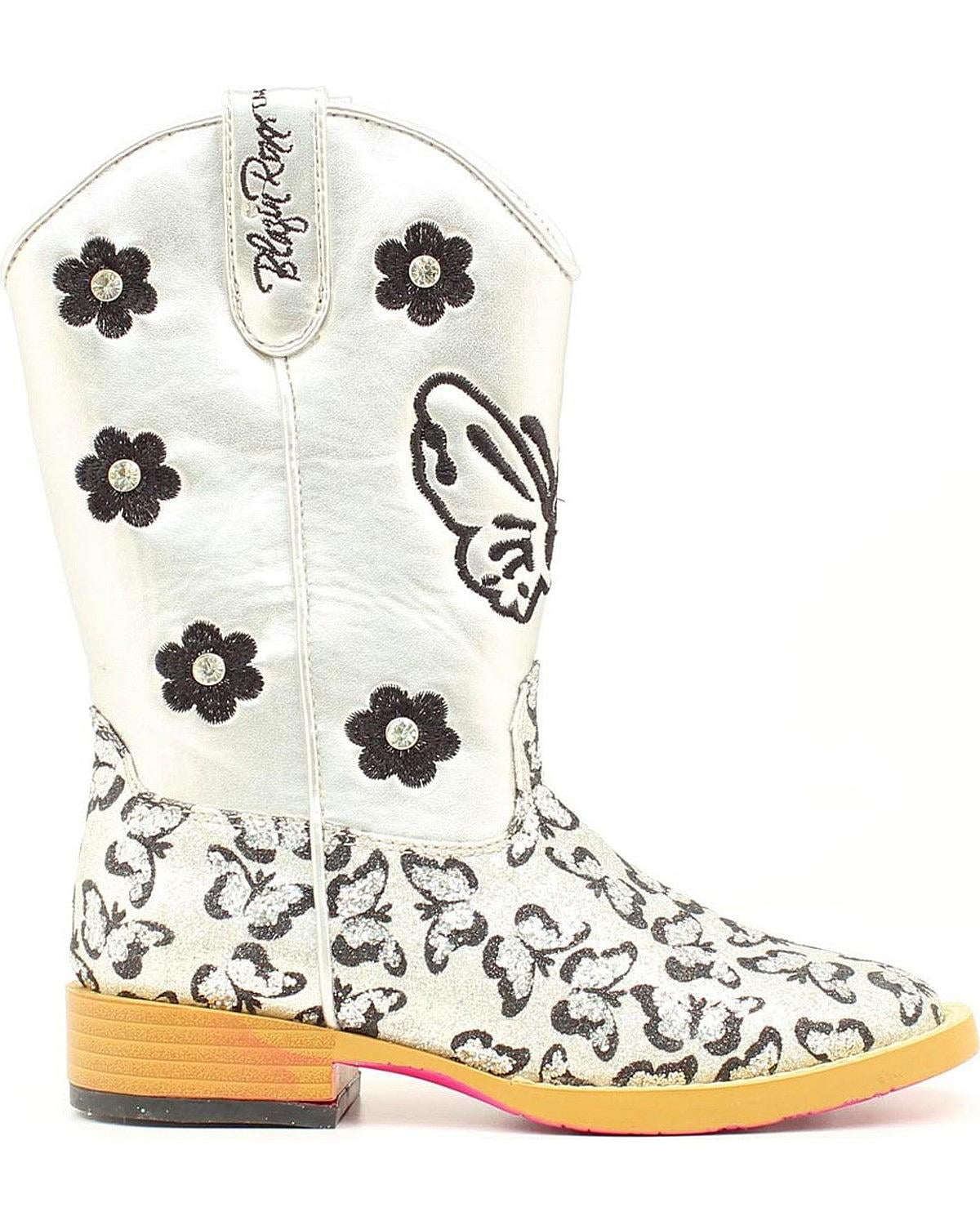 Blazin Roxx Western Boots Girls Pecos Cowboy Zipper Silver 4451066