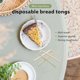 thumbnail image 4 of 80 Pcs Mini Bamboo Disposable Bread Tongs 4 Inch Toast Tongs Disposable Cooking Tongs Food Serving, 4 of 5
