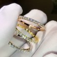 thumbnail image 2 of Anillo de plata de ley s925 con diamantes de una sola fila, elegante y sencillo, con microincrustaciones de diamantes, que combina con todo, 2 of 5