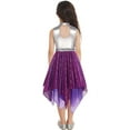thumbnail image 2 of Zaldita Kids Girls Praise Dance Dress Color Block Sleeveless Asymmetrical Ballet Contemporary Dance Costume Purple 8, 2 of 7
