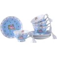 thumbnail image 2 of Vintage Porcelain Coffee Tea Cup and Saucer Set 4 Piece  Blue Bird  Flora Gift Box .5OZ, 2 of 4