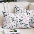 thumbnail image 2 of Grey Pink Botanical Throw Pillow Covers, Watercolor Spring Floral Summer Leaf Soft Breathable Pillow Cases with Invisible Zipper for Sleeping, Small Pillowcases for Couch Bed Sofa Chair 16x24 Inches, 2 of 9