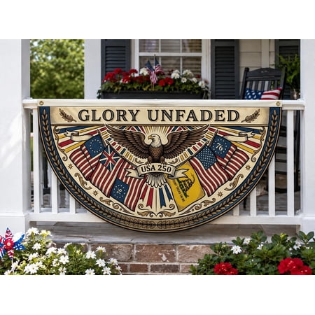 1776 2026 flag, 250 years flag, Glory Unfaded USA 250 Fence Flag | Historic American Flags Gadsden Eagle Patriotic Porch Decor