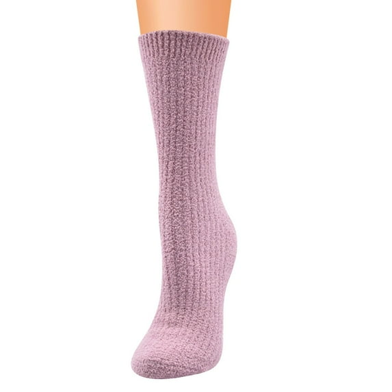 Dyfzdhu Women Classic Solid Coral Middle Tube Sleep Warm Home Socks