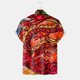 thumbnail image 2 of Camisas Oversize Hombre Camisa de solapa con botones estampada digital 3D para hombre de Año Nuevo y Festival de Primavera (Blue, XL), 2 of 4