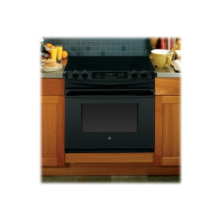 GE - 4.4 Cu. Ft. Self-Cleaning Drop-In Electric Range - Black