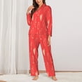 thumbnail image 2 of Rateoe Cute love heart Pattern Womens Pajamas Set Long Sleeve Sleepwear Button Down Nightwear Soft Cotton Pj Lounge Sets-Large, 2 of 7