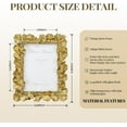 thumbnail image 3 of Vintage Gold Picture Frame 6 x 4 inch, Gold Ornate Leaf Textured Hand-Crafted Resin with Glass Front Antique Photo Frame for Home Hotel Decor Table Top Jewelry Display Shooting Photo Props, 3 of 7