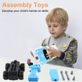 thumbnail image 2 of DIY Assembly Car Toy, Remote Control Take Apart Touring Vechicles Toys, Early Educational Car Toy with Siren, Engine Sound, Best Toy to Boys, Gift for Kid Age 3 & Up, Blue, 2 of 7