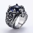 thumbnail image 3 of K-KED Europunk Dark Wizard Ghost Eye Stainless Steel Men's Rings Size 7-13-12-Blue, 3 of 8