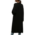 thumbnail image 5 of Women Midi Long Knitted Cardigan Solid Color Long Sleeve Open Front Loose Sweater Coat for Autumn Winter, 5 of 6