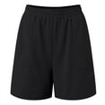 thumbnail image 4 of vigerkar Sweat Shorts for Women High Waisted Pull On Side Zip Casual Lounge Cotton Summer Athleisure Shorts with Pockets Black, L, 4 of 6