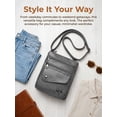 thumbnail image 4 of LAVA Women’s Retro Shoulder Bag | Washed Leather Mini Crossbody Purse Adjustable Strap Lightweight Portable Wallet for Daily Use, Travel and Outdoor Activities (Gray), 4 of 10