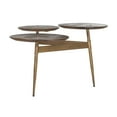 thumbnail image 3 of SAFAVIEH Ian 3 Circle Contemporary Retro Accent Table, Rustic Honey/Gold, 3 of 7