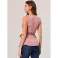 thumbnail image 4 of INSPIRE CHIC Top peplum envolvente con dobladillo asimétrico en la cintura con cuello en V sin mangas para mujer Rosa Oscuro M, 4 of 5