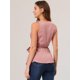 thumbnail image 4 of INSPIRE CHIC Top peplum envolvente con dobladillo asimétrico en la cintura con cuello en V sin mangas para mujer Rosa Oscuro M, 4 of 5