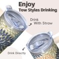 thumbnail image 4 of Bohemian Insulated Tumbler 20oz with Handle, Stainless Steel Travel Mug for Hot & Cold Drinks, Leak-Proof, Includes Straw, Gift, 4 of 5