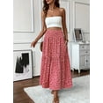thumbnail image 5 of ZEHJUHAN Women's Floral Print Boho Maxi Skirt, High Waist Pleated A-Line Long Skirt for Spring Summer, 5 of 6