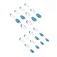 thumbnail image 3 of Juego de 24 uñas postizas yuxing longitud media acabado brillante almendra francesa azul blanco, 3 of 5