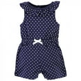 thumbnail image 4 of Hudson Baby Infant Girl Cotton Rompers, Pink Navy Roses, 12-18 Months, 4 of 5