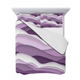 thumbnail image 7 of Quilts Full Size Bedding Set, Purple Ombre Lightweight Quilted Comforter, Modern Geometric Moire Abstract Art Soft Reversible Bedspread Coverlet with Pillow Covers for All Season, 78" x 90", 7 of 7