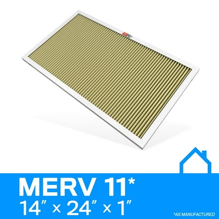 

K&N 14x24x1 AC Furnace Air Filter; Lifetime Washable Reusable Filter; Merv 11; Filters Allergies Pollen Smoke Dust Pet Dander Mold Smog and More; Breathe Clean Fresh Air: HVC-11424