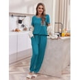 thumbnail image 2 of Ekouaer Pajama Sets for Women Short Sleeve Pjs Sets 2 Piece Loungewear Sleepwear with Long Joggers Pants, 2 of 6