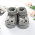 thumbnail image 5 of HUANBAI Winter Children Toddler Shoes Baby Boys And Girls Flat Socks Shoes Elastic Rope Non Warm Comfortable Cute Cartoon Cat 0-6 Months, 5 of 7