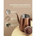 thumbnail image 3 of DmofwHi 1000W Gooseneck Electric Kettle (1.0L),100% Stainless Steel BPA Free Tea Kettle with Auto Shut - Off Protection, Pour Over Coffee Kettle -Copper, 3 of 7