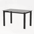 thumbnail image 5 of Dining Tables - Tempered Glass & Iron Tube, Easy Assembly for Small Living Rooms (Black, 52"X27.6"X29.5"), 5 of 8