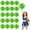 Green+Green, variant on Cheerleading Poms 20 Pcs Four Finger Handle Handheld Pompoms for Sports Team Cheer Spirit Games Dance Party Adults