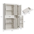 thumbnail image 2 of Modern Freestanding Kitchen Pantry Cabinet, 70" Tall Hutch with Doors, Shelves & Large Drawer – Space-Saving Storage Organizer for Kitchen, Dining Room & Living Room, Antique White, 2 of 8
