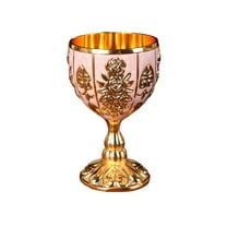 Piwvid 30ml Mini Gold Goblet Vintage Metal Embossed Wine Cup Retro Tiny Goblet Embossed Wine for Home Parties and Weddings