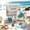 F#Ocean Theme Art Kit, variant on DIY Hard PVC Sea Glass Effect Mosaic Art Kit for Adults, Complete Ocean Theme Craft Set with Tweezers and All Tools Included, Beginner Friendly Painting Project for Home Decor