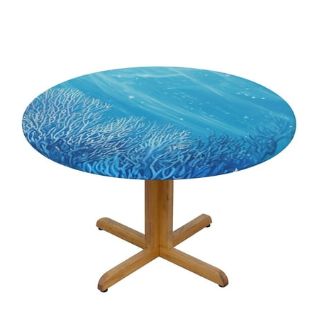 

Coral (8) Round Fitted Tablecloths Table Covers Wipeable Waterproof Elastic for Kitchen Dinning Parties Wedding Picnic Small Fits 40-44 Inch Table Size