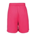 thumbnail image 3 of Clearance Sale! Women's High Waist Wide Leg Bermuda Shorts Casual Knee Length Shorts With Pockets Elastic Waist Summer Wear Stretchy Fit Hot Pink M Size, 3 of 5