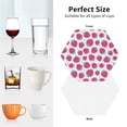 thumbnail image 4 of KLL Drink Coasters Set Hexagon of 4,PU Leather Absorbent Coasters Set Decorative Coffee Cup Coasters Housewarming Gift for Home Decor-Hand Drawn Strawberry, 4 of 5