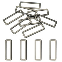 8pcs Metal Flat Rectangle Ring, 50mm(2inch) Metal Rectangular Buckle Rings Square Strap Webbing Loop for Bag Belt Purse DIY Craft, Gun Black