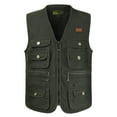 thumbnail image 1 of Chaleco Cargo zhang ming Multi Bolsillos Algodón Puro Suavizante Cremallera Verde XL, 1 of 5