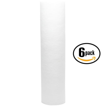 - 6-Pack Replacement Aqua Pure AP102T Polypropylene Sediment Filter - Universal 10-inch 5-Micron Cartridge for Aqua Pure AP102T Residential Whole House Water Filter - Denali Pure Brand