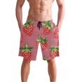 thumbnail image 2 of IAUYY Men's Quick-Dry Beach Shorts with All-Over Print - Lightweight Swim Trunks for Summer (S-XXL) Machine Washable,Strawberries, 2 of 8