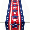 thumbnail image 2 of Beautynvta 4th of July Table Runner, Stars Stripes Patriotic Table Runner, 250th Anniversary Linen Table Runner for Kitchen Dining Table Decor, 72x13 Inch, 2 of 6