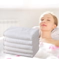 thumbnail image 1 of OULII 10pcs Cotton White Hand Towels Water Absorption for Adults in Gym Use, 1 of 5