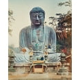 thumbnail image 2 of Kazumasa, Ogawa 12x14 Black Ornate Wood Framed with Double Matting Museum Art Print Titled - The Bronze Buddha at Kamakura, 2 of 4