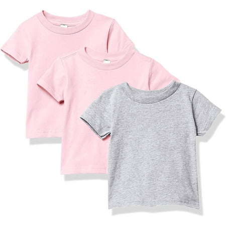 

Marky G Apparel Baby and Toddler Short-Sleeve T-Shirts 100% Cotton Jersey Crew-Neck Tee 6M Pink/Pink/Heather(Pack of 3)